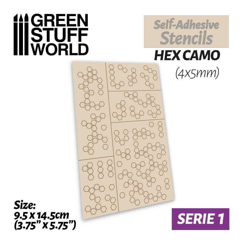 Green Stuff World: Self-Adhesive Stencils - Hex Camo