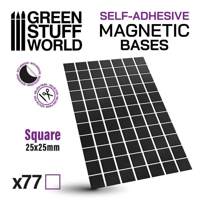 Green Stuff World: Square Magnetic Sheet Self-Adhesive - 25x25mm