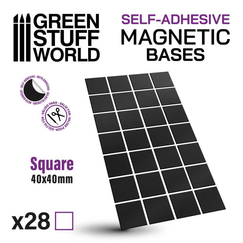 Green Stuff World: Square Magnetic Sheet Self-Adhesive - 40x40mm