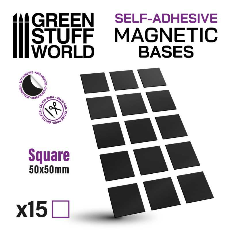 Green Stuff World: Square Magnetic Sheet Self-Adhesive - 50x50mm