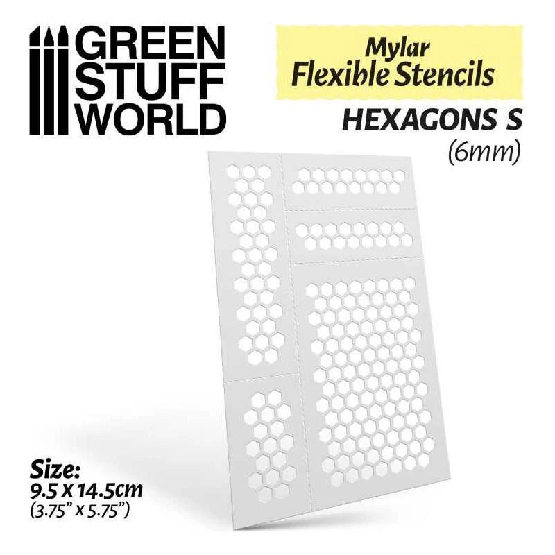 Green Stuff World: Flexible Stencils - Hexagons S (6mm)