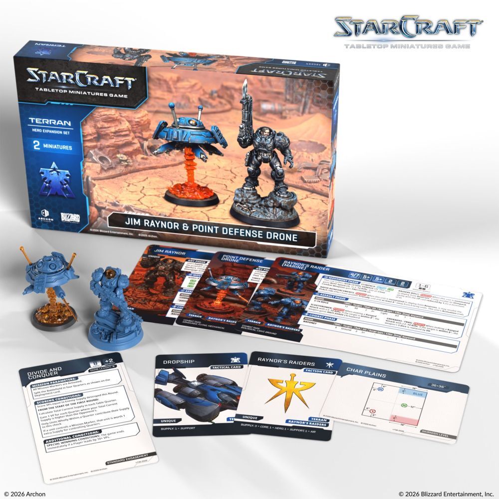 Starcraft Miniatures Games: Terran - Jim Raynor (Raynor's Raiders) - Hero Expansion Set