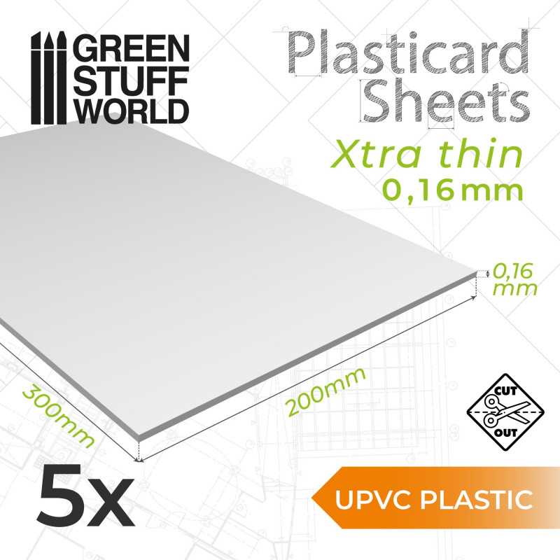 Green Stuff World: uPVC Plasticard A4 - 0,16mm COMBOx5 sheets