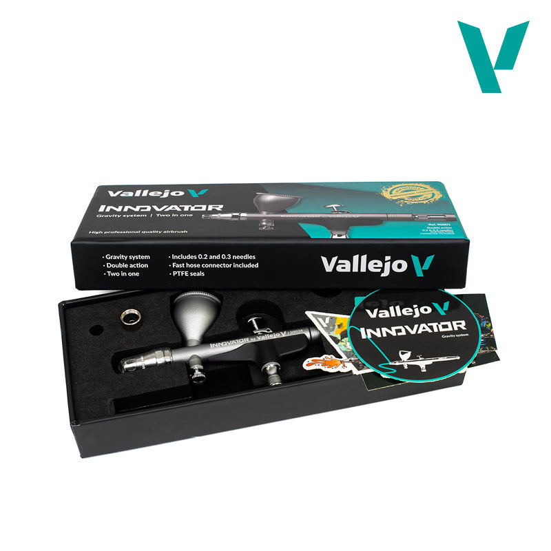 INNOVATOR By Vallejo - Gravity System - 2 in 1 (0.2 & 0.3) Precision Airbrush