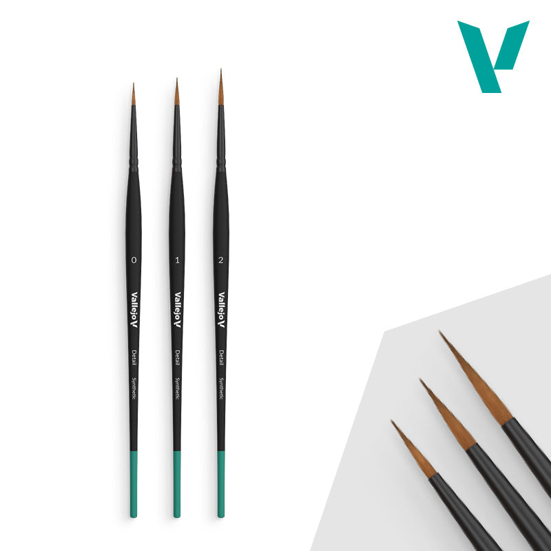 Vallejo Brushes - Detail - Design Set - Synthetic fibers (Sizes 0; 1 & 2)