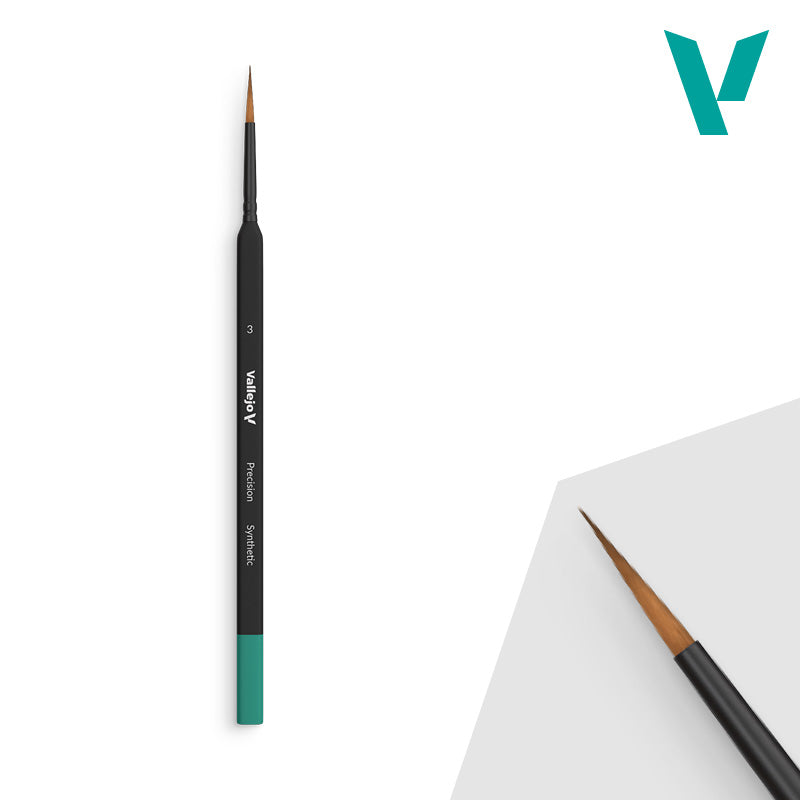 Vallejo Brushes - Precision - Round Synthetic Brush Triangular Handle No.3