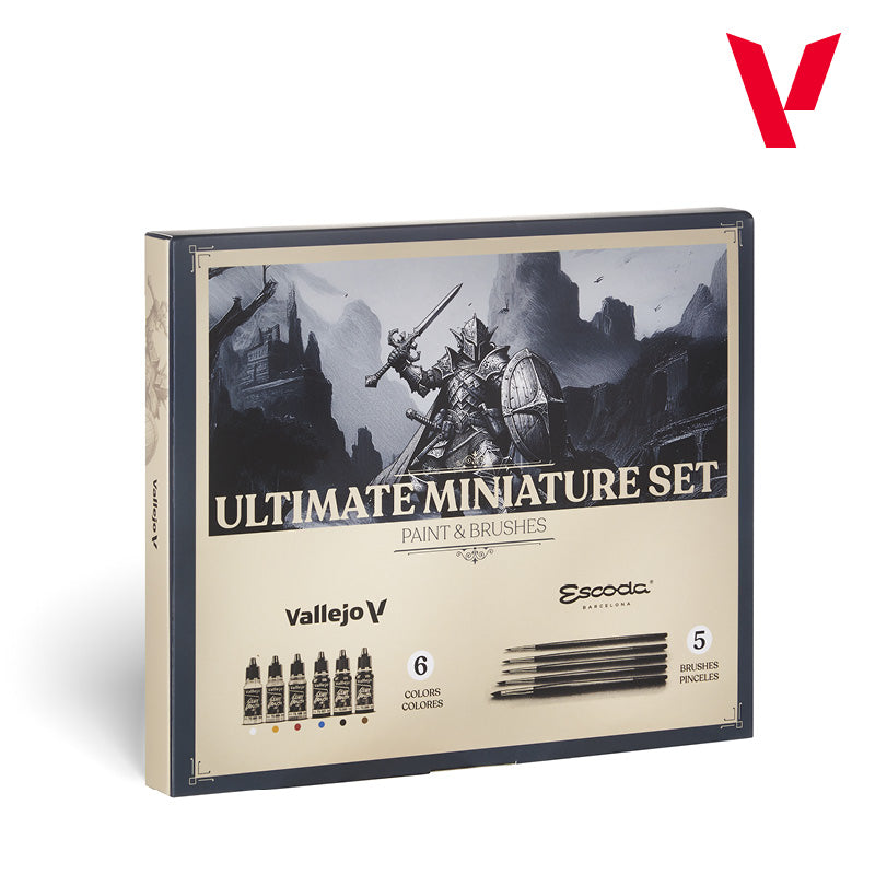 Vallejo: Ultimate Miniature Set - Paint & Brushes (5)