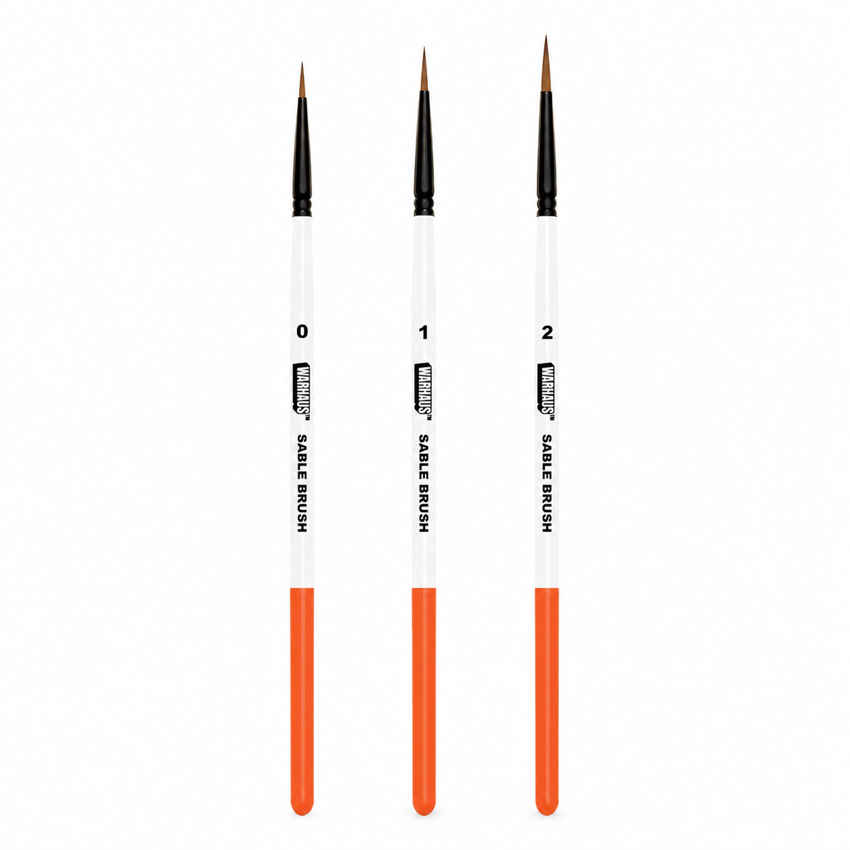 WARHAUS Precision Brush Set with sable brushes in sizes 0, 1 and 2