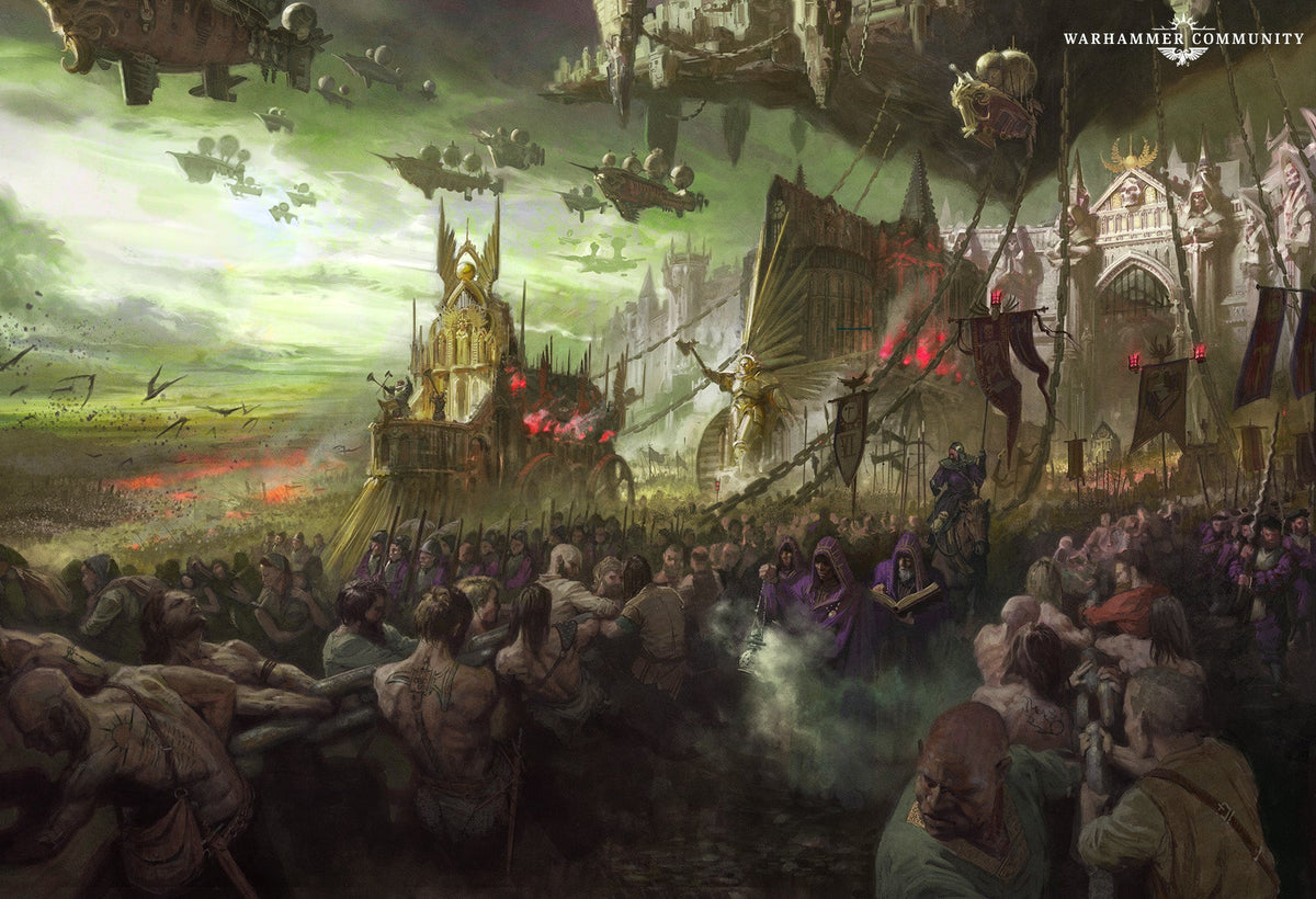 Cities of Sigmar army and fortified city, official game artwork