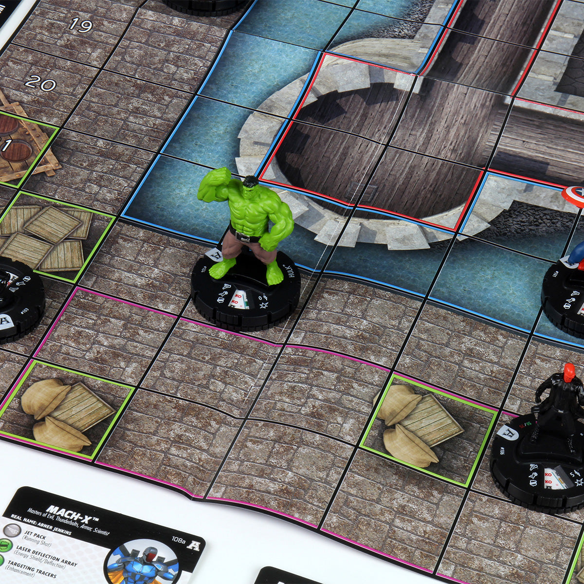 HeroClix Hulk miniature on a game board