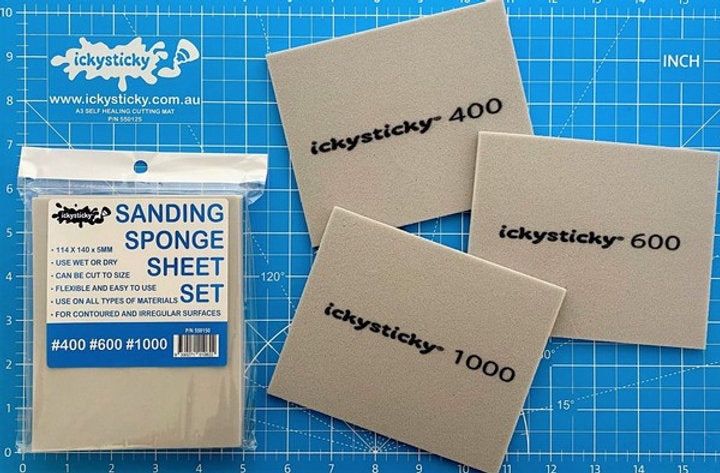 ICKYSTICKY: Sanding Sponge Set #400 #600 #1000