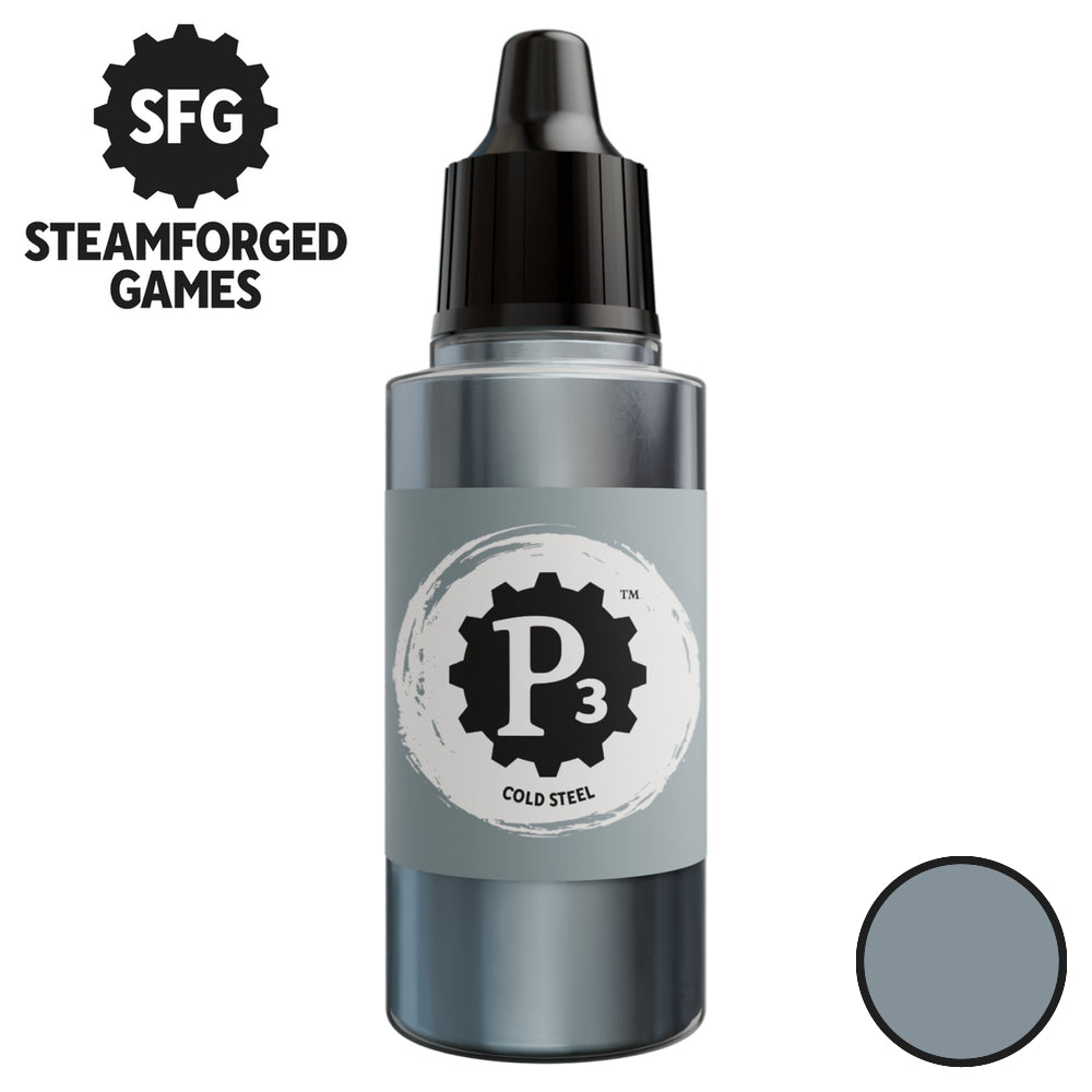 P3 Paints: Metallics - Cold Steel - 18ml - Warhaus