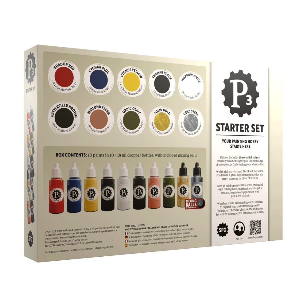 P3 Paints: Starter Box Of 10 Paints - Paint Set - Warhaus