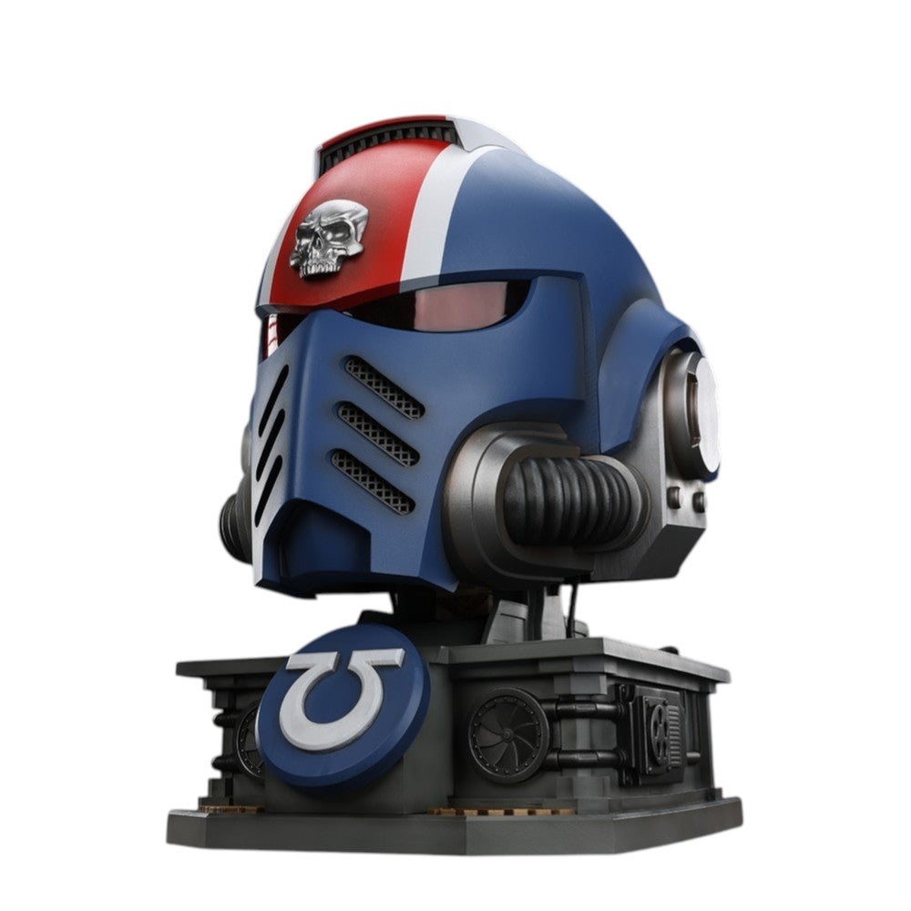 Warhammer Collectibles: 1/1 Scale Ultramarines Lieutenant Titus' MKX Helmet & Display Stand