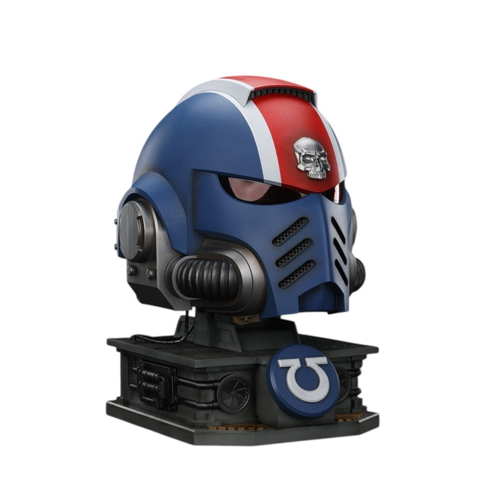 Warhammer Collectibles: 1/1 Scale Ultramarines Lieutenant Titus' MKX Helmet & Display Stand