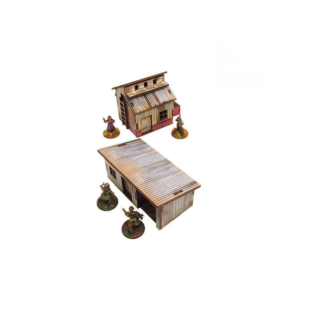 Micro Art Studio - WW2 Normandy Small Sheds w. Dovecote PREPAINTED [28mm/1:56]