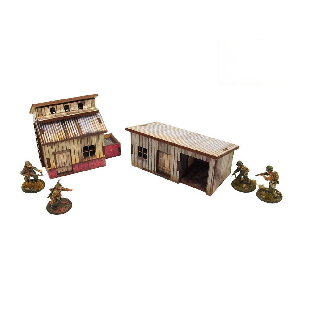 Micro Art Studio - WW2 Normandy Small Sheds w. Dovecote PREPAINTED [28mm/1:56]