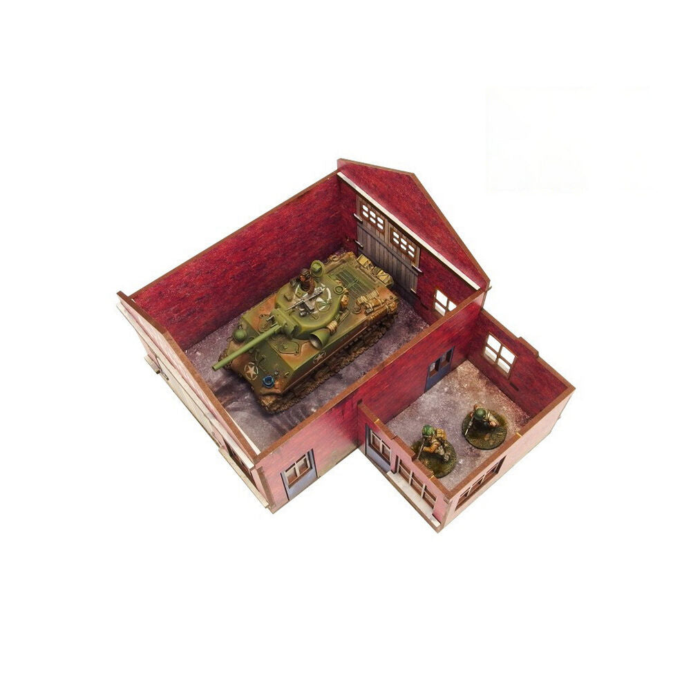 Micro Art Studio - WW2 Normandy Garage w. Petrol Station PREPAINTED [28mm/1:56]