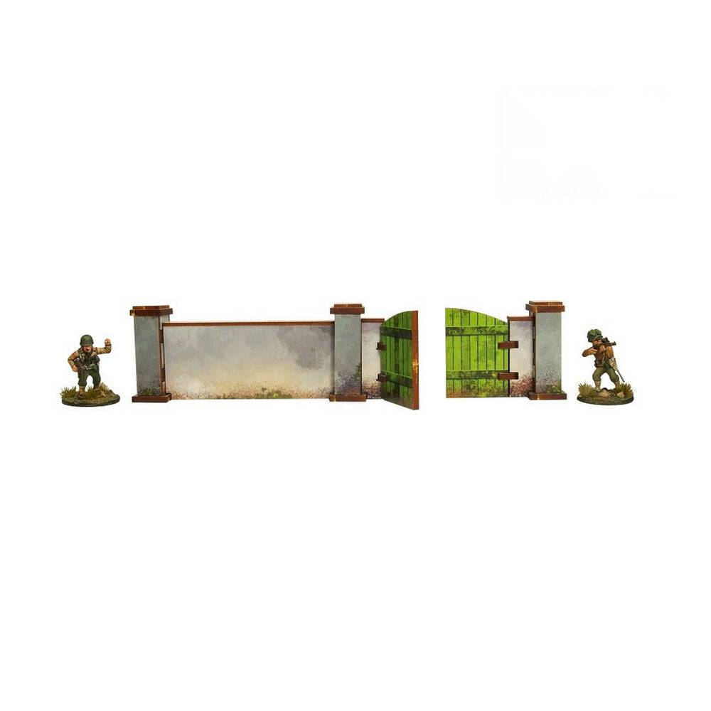 Micro Art Studio - WW2 Normandy Wall w. Gate (high) PREPAINTED [28mm/1:56]