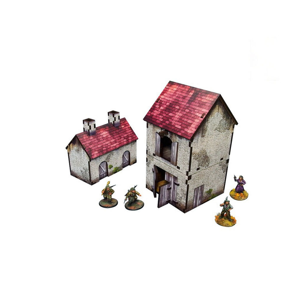 Micro Art Studio - WW2 Normandy Homestead w. Outbuildings PREPAINTED [28mm/1:56]