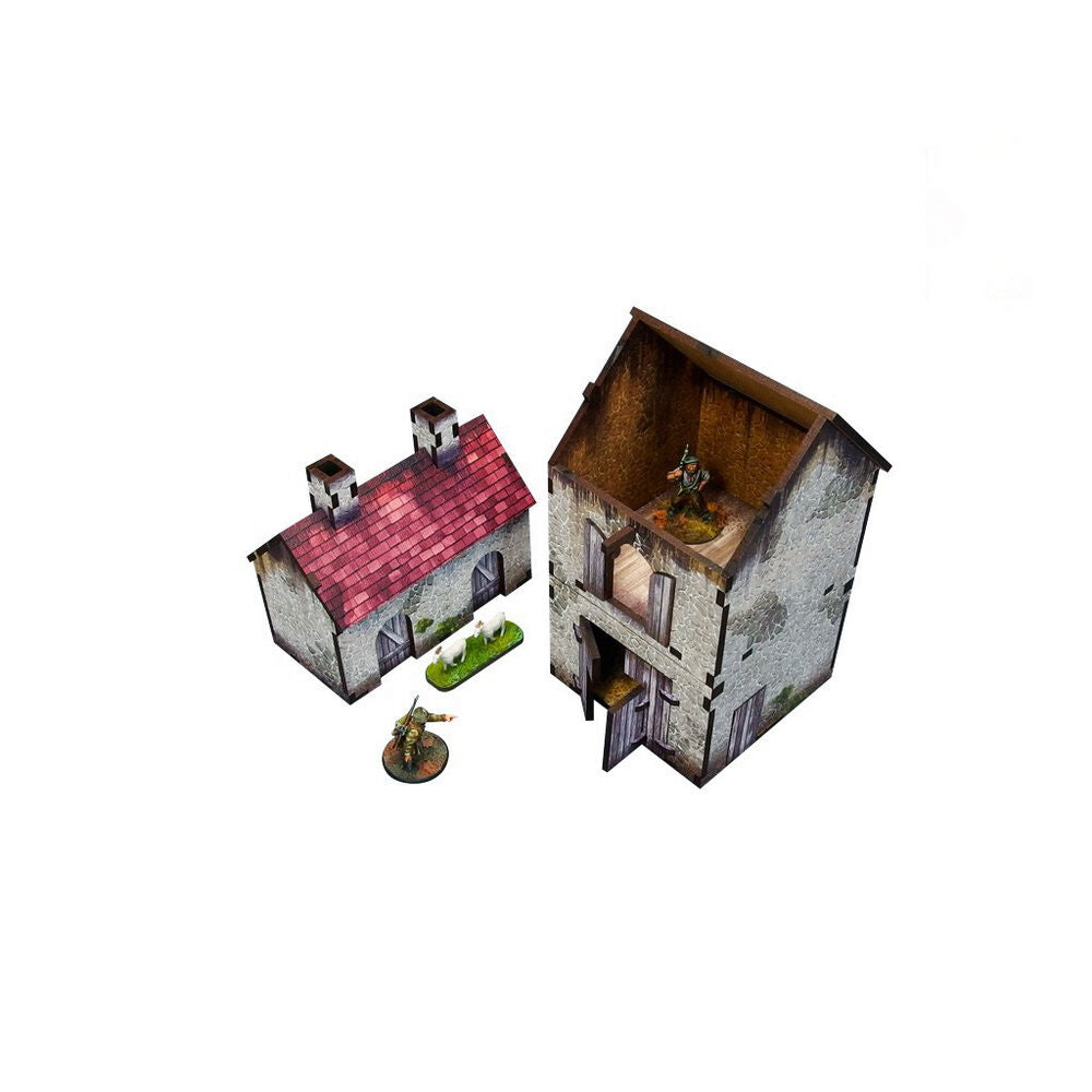 Micro Art Studio - WW2 Normandy Homestead w. Outbuildings PREPAINTED [28mm/1:56]