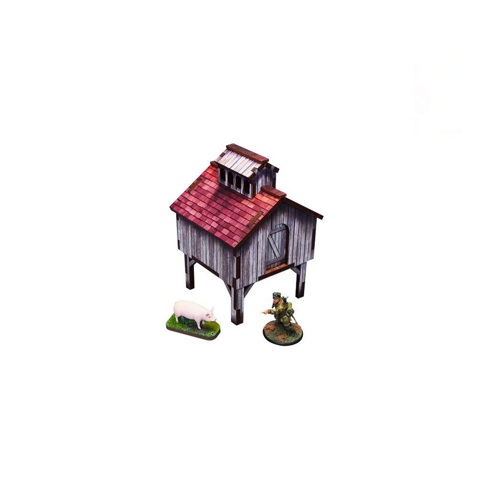 Micro Art Studio - WW2 Normandy Stable w. Dovecote PREPAINTED [28mm/1:56]