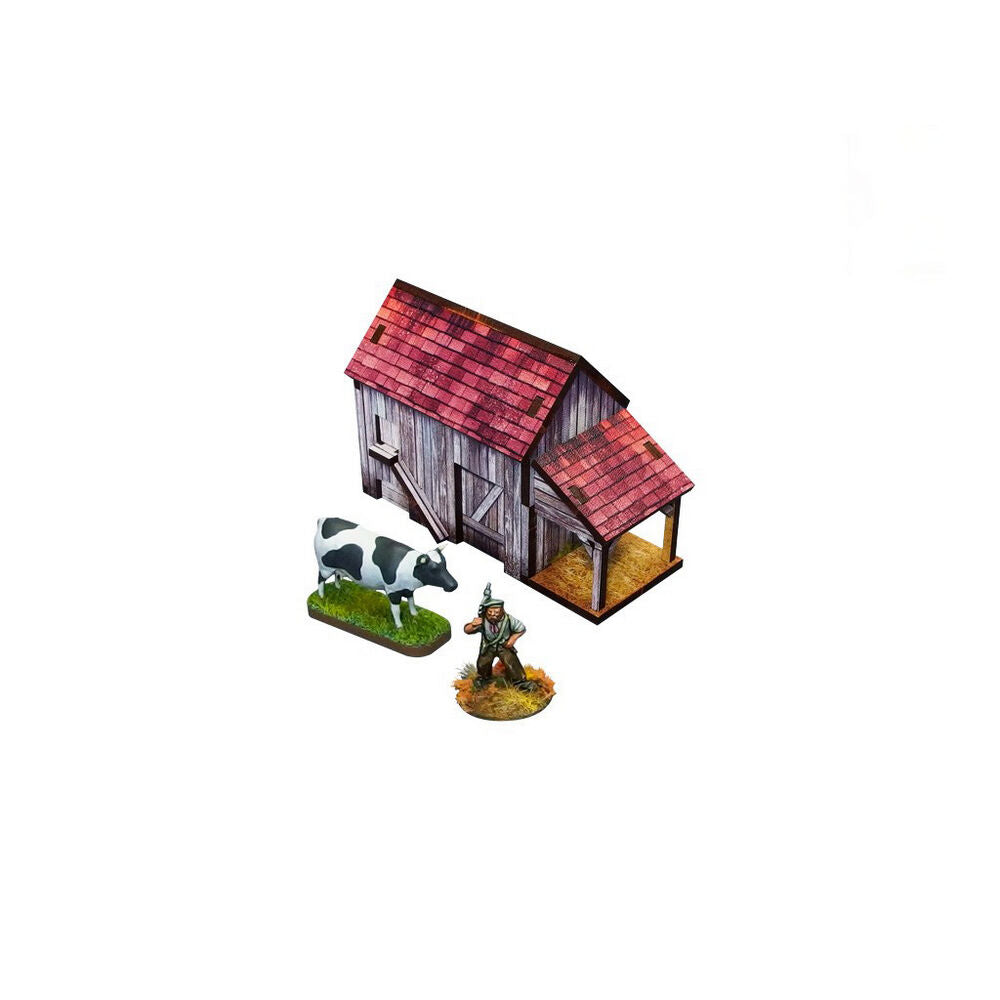 Micro Art Studio - WW2 Normandy Coach House w. Chicken Coop PREPAINTED [28mm/1:56]