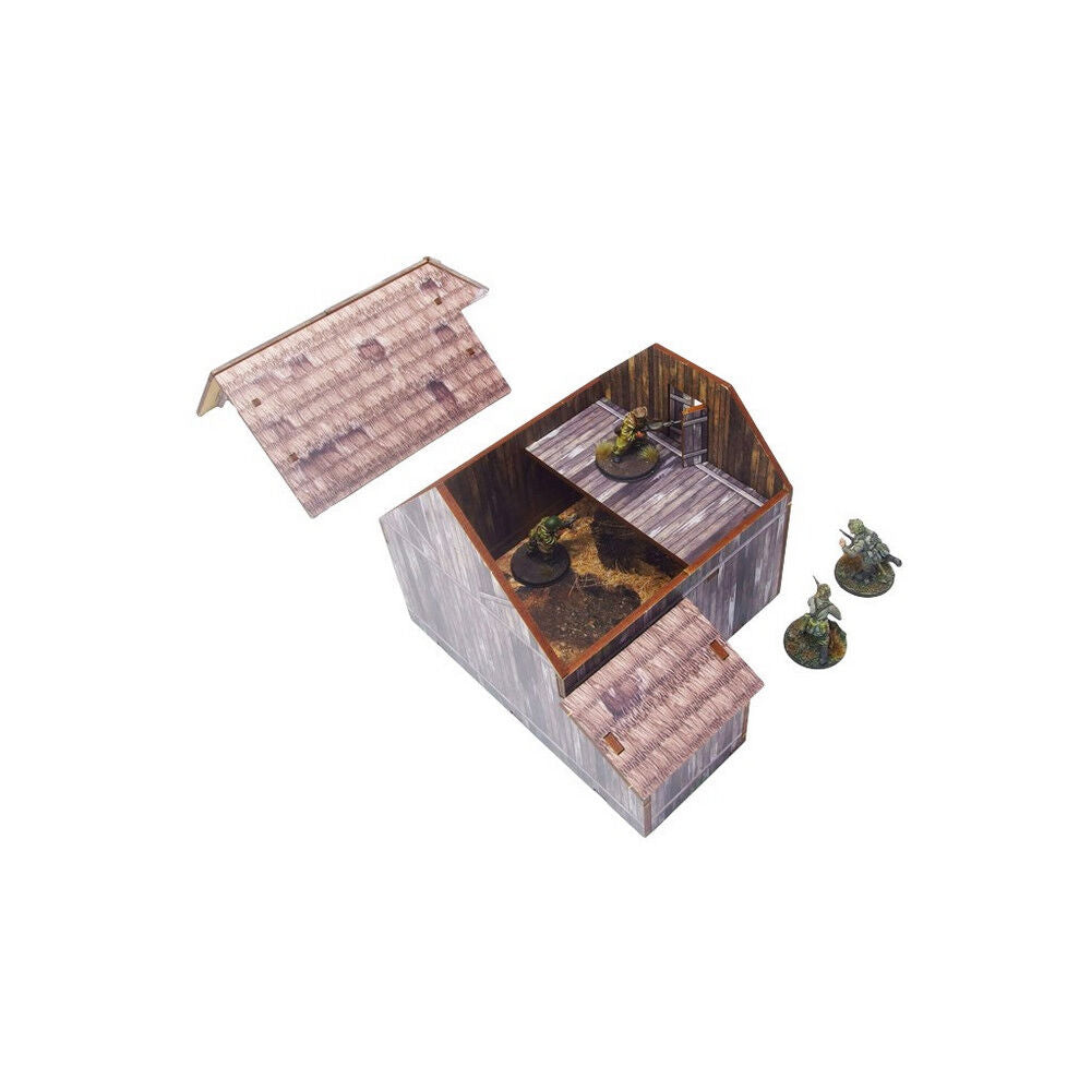 Micro Art Studio - WW2 Ostfront Village Barn (1) PREPAINTED [28mm/1:56]