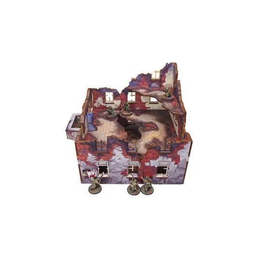 Micro Art Studio - WW2 Ostfront Stalingrad Apt Block Front (w/ 3rd floor) PREPAINTED [28mm/1:56]