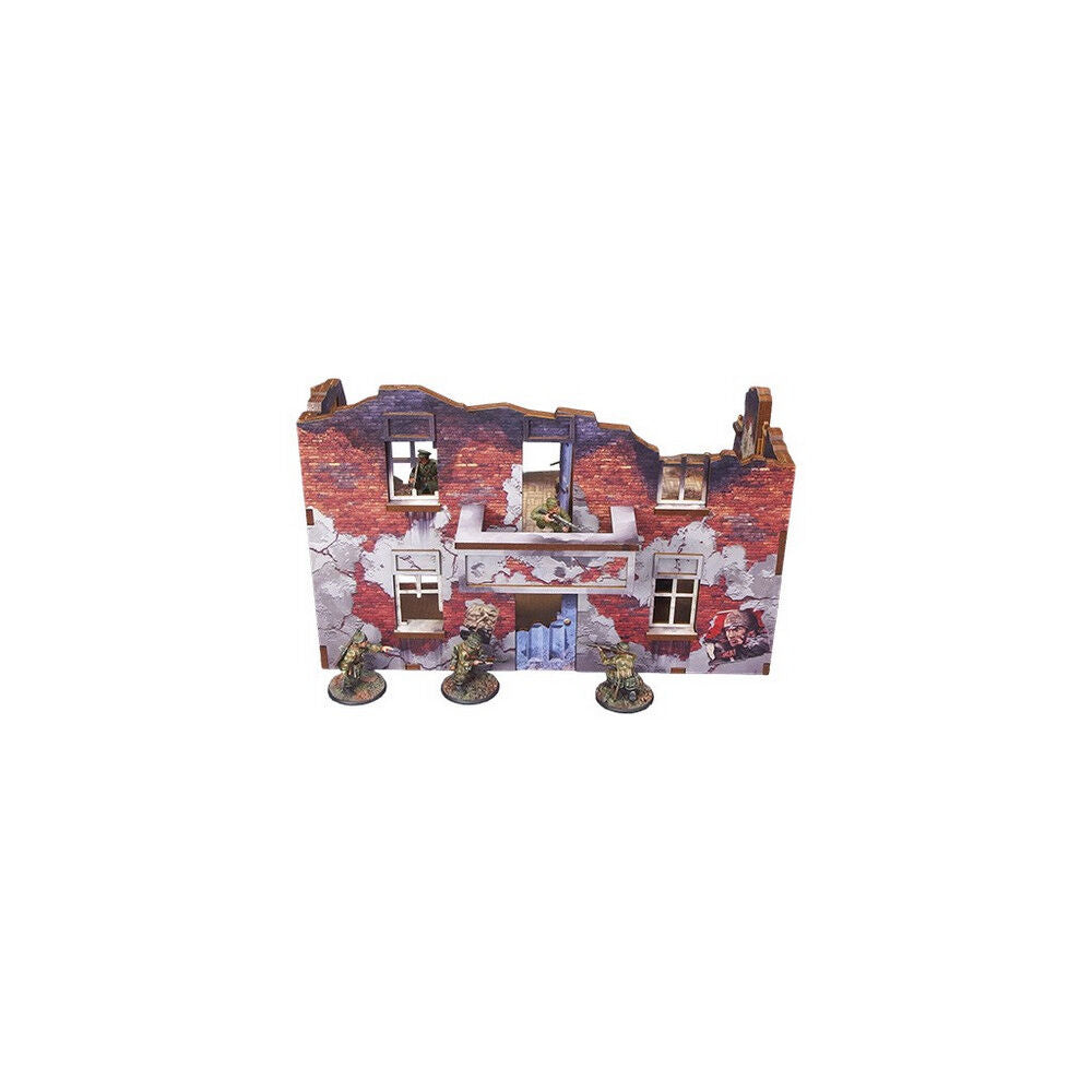 Micro Art Studio - WW2 Ostfront Stalingrad Apt Block Back (w/ balcony) PREPAINTED [28mm/1:56]