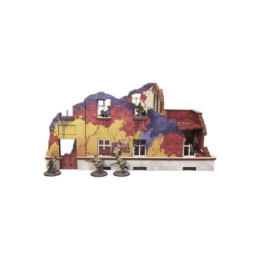 Micro Art Studio - WW2 Ostfront Stalingrad School Left (with balcony) (1) PREPAINTED [28mm/1:56]