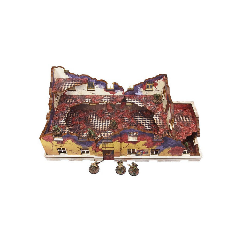 Micro Art Studio - WW2 Ostfront Stalingrad School Left (with balcony) (1) PREPAINTED [28mm/1:56]