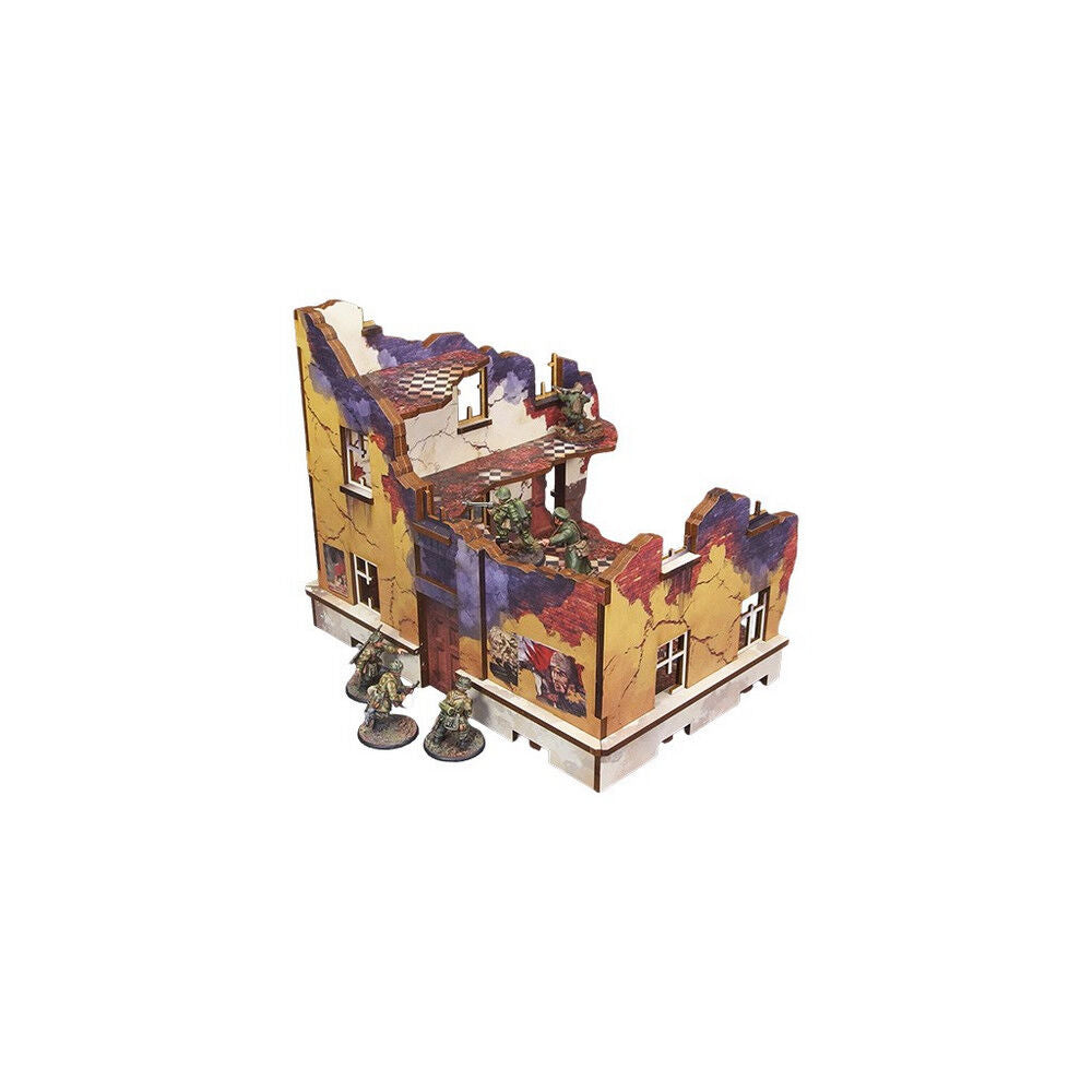 Micro Art Studio - WW2 Ostfront Stalingrad School Right (w/ 3rd floor) (1) PREPAINTED [28mm/1:56]