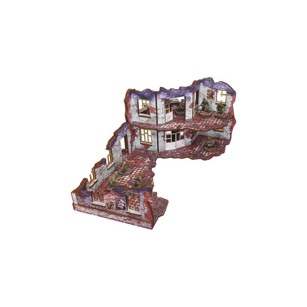 Micro Art Studio - WW2 Ostfront Stalingrad Univermag Front (w/ balcony) PREPAINTED [28mm/1:56]