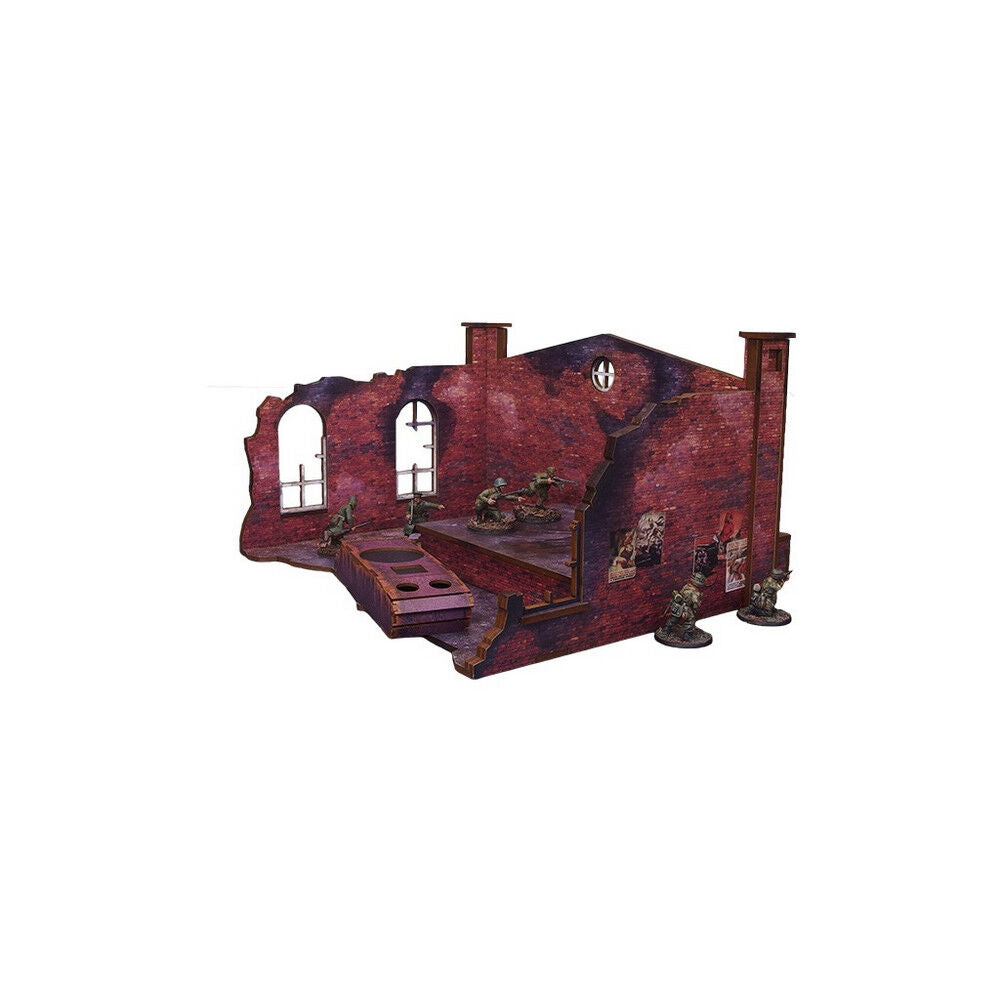 Micro Art Studio - WW2 Ostfront Stalingrad Factory Back (with ramp) (1) PREPAINTED [28mm/1:56]