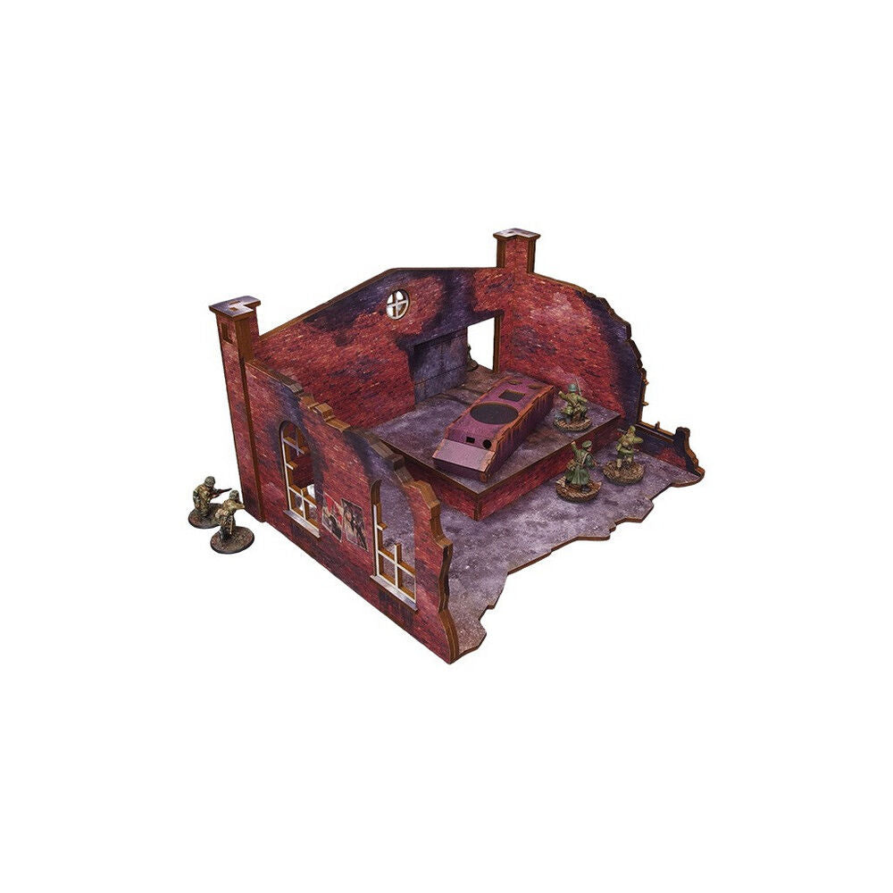 Micro Art Studio - WW2 Ostfront Stalingrad Factory Back (with ramp) (1) PREPAINTED [28mm/1:56]