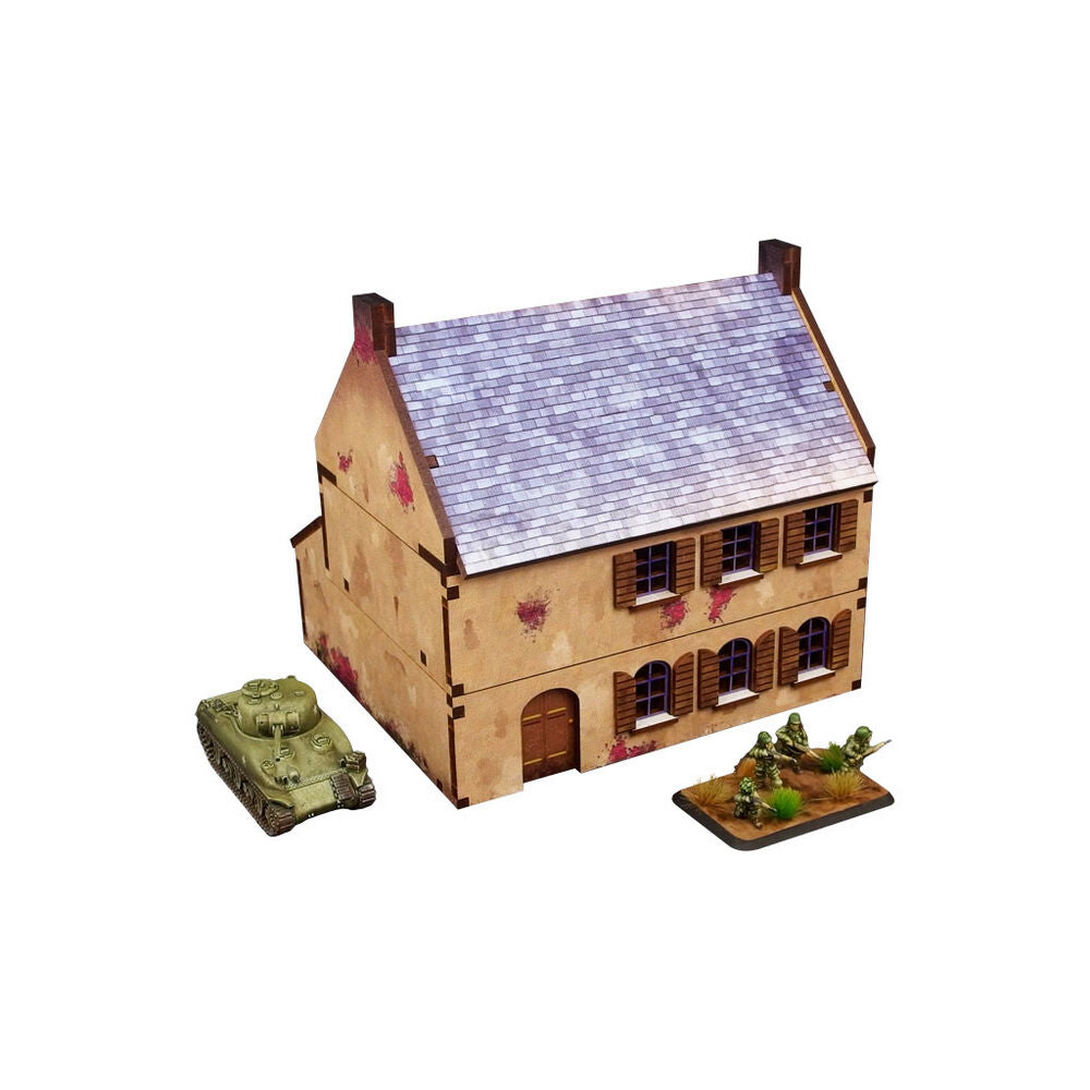 Micro Art Studio - WW2 Normandy Townhouse 2 PREPAINTED [15mm/1:100]