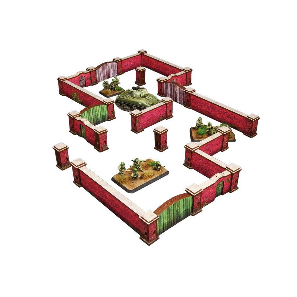 Micro Art Studio - WW2 Normandy Brick Wall PREPAINTED [15mm/1:100]