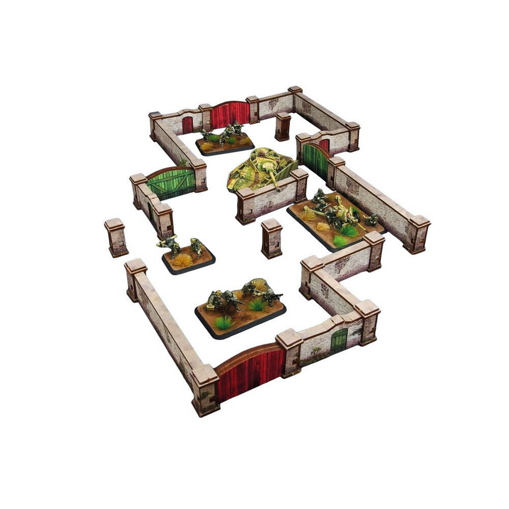 Micro Art Studio - WW2 Normandy Stone Wall PREPAINTED [15mm/1:100]