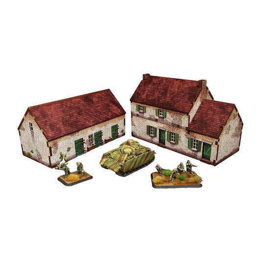 Micro Art Studio - WW2 Normandy Homestead w. Stable PREPAINTED [15mm/1:100]