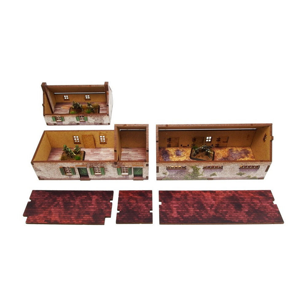 Micro Art Studio - WW2 Normandy Homestead w. Stable PREPAINTED [15mm/1:100]