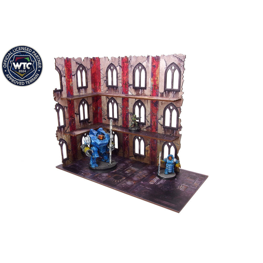 Micro Art Studio - Imperial Walls High Red (1) PREPAINTED [28mm/1:56]