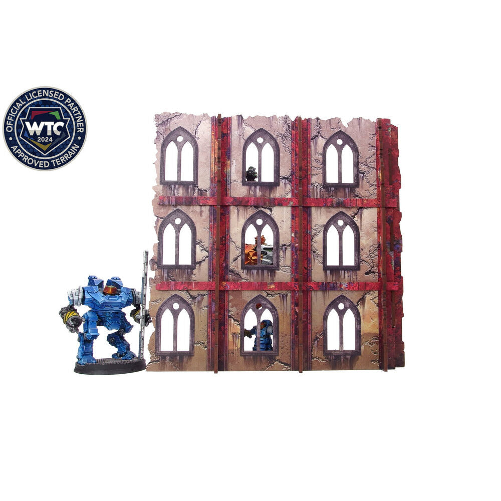 Micro Art Studio - Imperial Walls High Red (1) PREPAINTED [28mm/1:56]