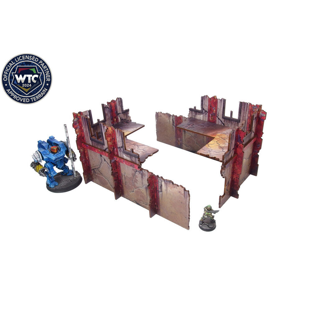 Micro Art Studio - Imperial Walls Low Red (2) PREPAINTED [28mm/1:56]