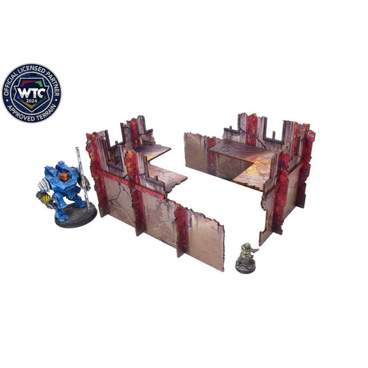 Micro Art Studio - Imperial Walls Low Red (2) PREPAINTED [28mm/1:56]
