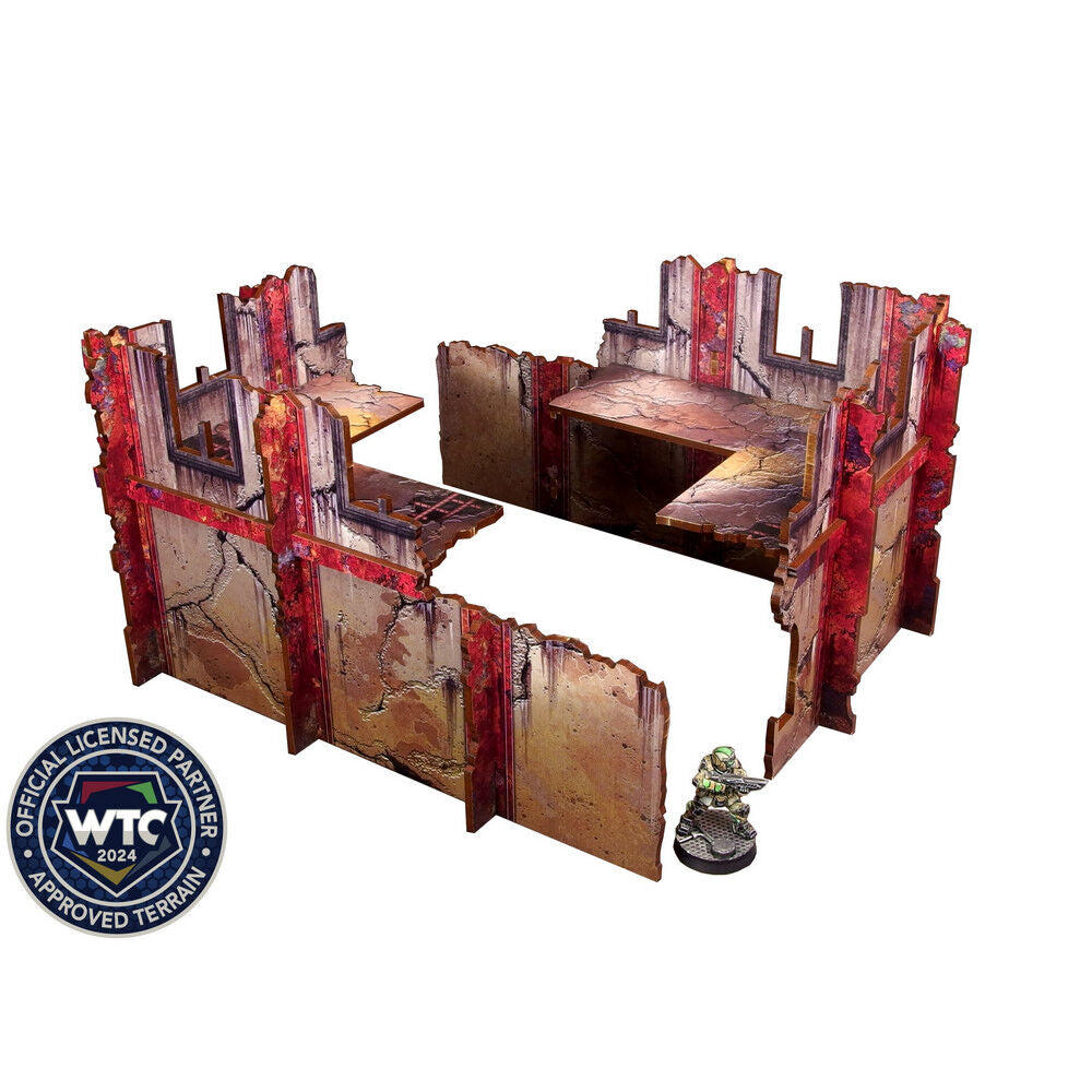 Micro Art Studio - Imperial Walls Low Red (2) PREPAINTED [28mm/1:56]