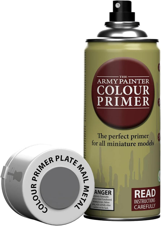 Army Painter Aerosol Spray Primer - Plate Mail Metal 400ml