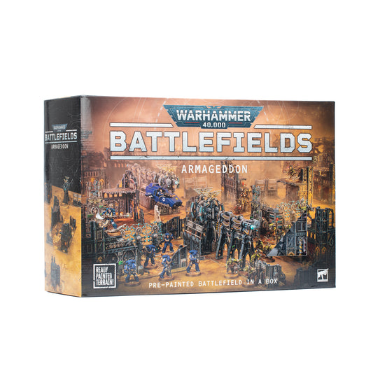 Warhammer 40,000 Battlefields Armageddon box, official Games Workshop trade product image