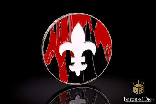 Baron of Dice: 40mm Baron Coin™ - Fleur De Lis (Red)