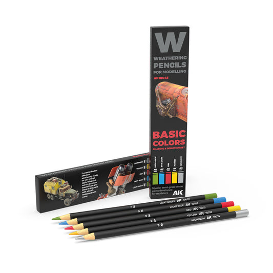 AK Interactive: Weathering Pencil Basic Colors Set